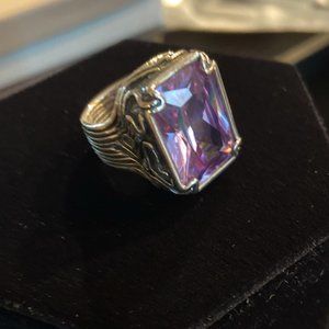 Silpada Sterling Silver and Lavender Cubic Zirconia Ring - Size 7